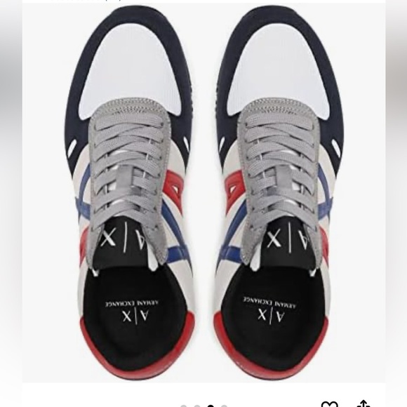 Armani Exchange Men's Red, Blue, and Gray Sneakers Size 10 NWT - Picture 3 of 16